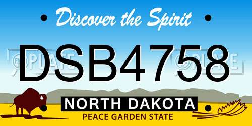 DSB4758 North Dakota License Plate