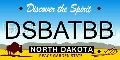 DSBATBB North Dakota License Plate