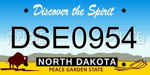 DSE0954 North Dakota License Plate