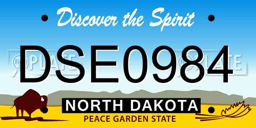 DSE0984 North Dakota License Plate