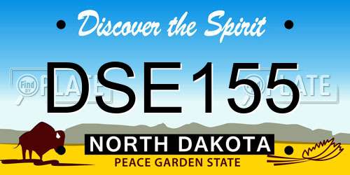 DSE155 North Dakota License Plate