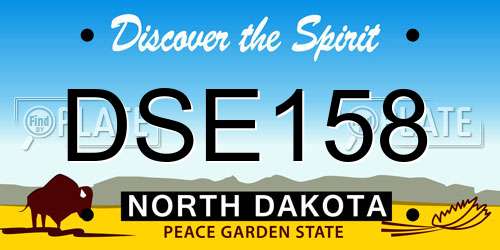 DSE158 North Dakota License Plate