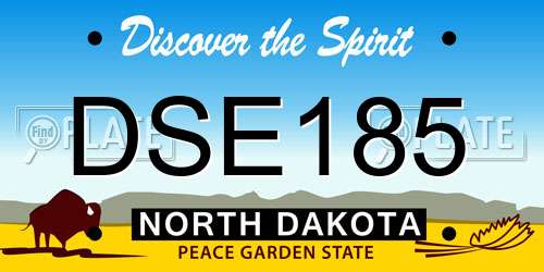 DSE185 North Dakota License Plate