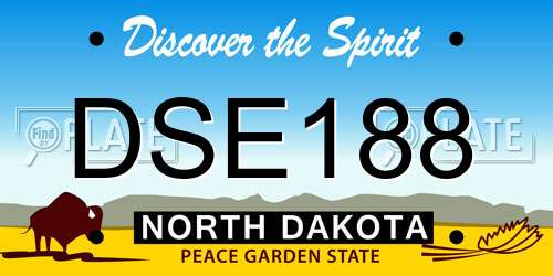 DSE188 North Dakota License Plate