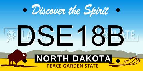 DSE18B North Dakota License Plate
