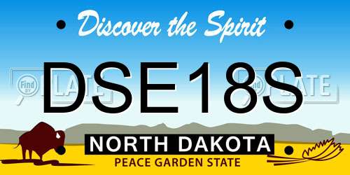 DSE18S North Dakota License Plate