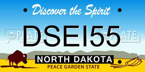 DSEI55 North Dakota License Plate