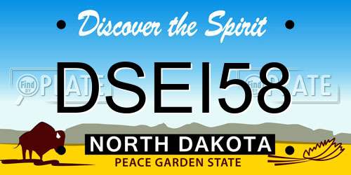 DSEI58 North Dakota License Plate