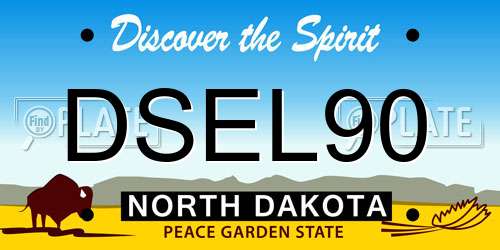 DSEL90 North Dakota License Plate