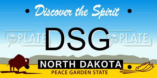 DSG North Dakota License Plate
