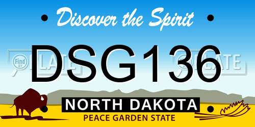 DSG136 North Dakota License Plate