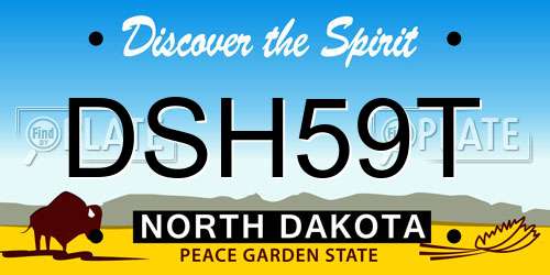 DSH59T North Dakota License Plate