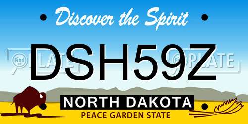 DSH59Z North Dakota License Plate