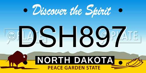 DSH897 North Dakota License Plate