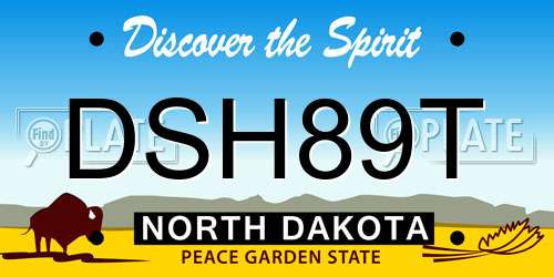 DSH89T North Dakota License Plate