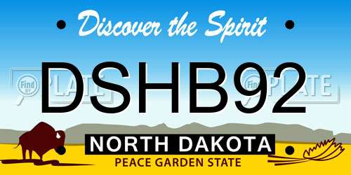 DSHB92 North Dakota License Plate