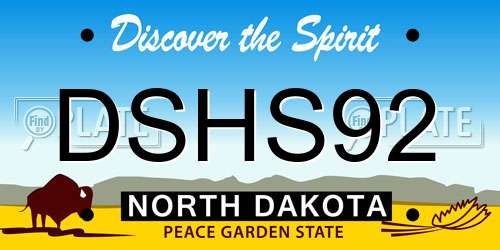DSHS92 North Dakota License Plate