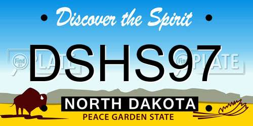 DSHS97 North Dakota License Plate
