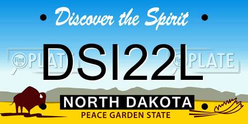DSI22L North Dakota License Plate