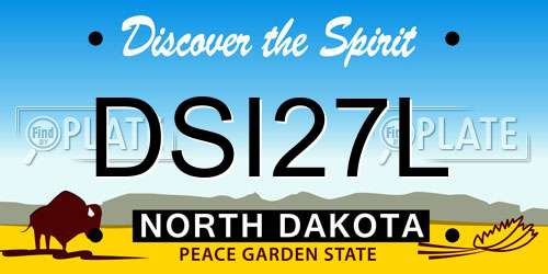 DSI27L North Dakota License Plate