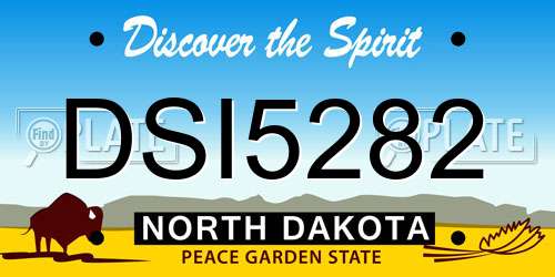 DSI5282 North Dakota License Plate