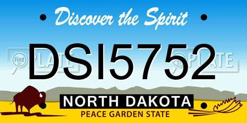 DSI5752 North Dakota License Plate