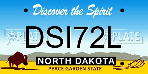 DSI72L North Dakota License Plate