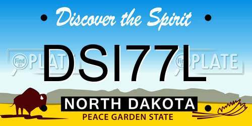 DSI77L North Dakota License Plate