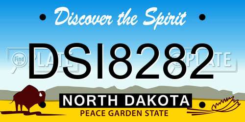 DSI8282 North Dakota License Plate
