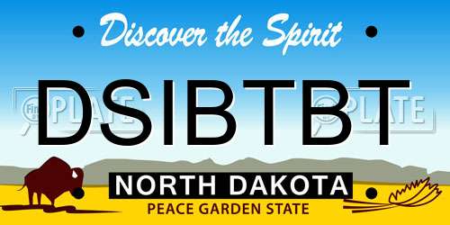 DSIBTBT North Dakota License Plate