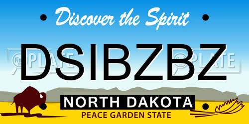 DSIBZBZ North Dakota License Plate