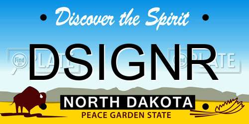 DSIGNR North Dakota License Plate