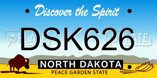 DSK626 North Dakota License Plate
