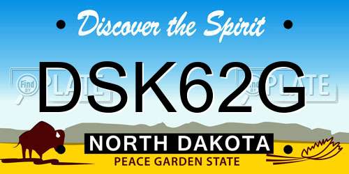 DSK62G North Dakota License Plate
