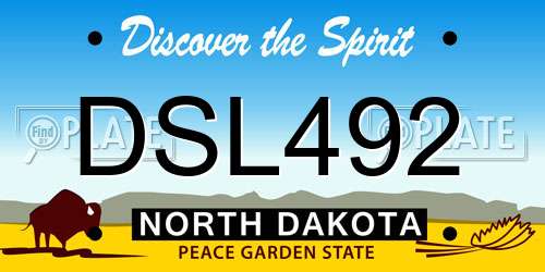 DSL492 North Dakota License Plate