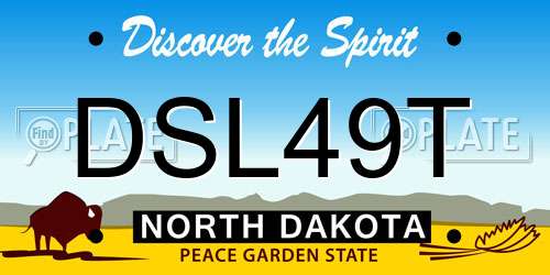 DSL49T North Dakota License Plate