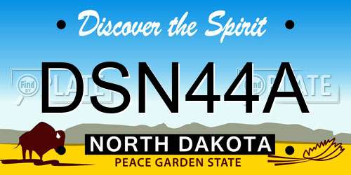 DSN44A North Dakota License Plate