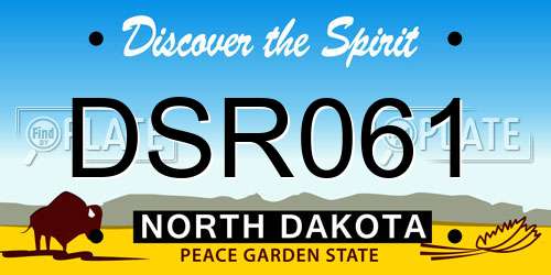DSR061 North Dakota License Plate