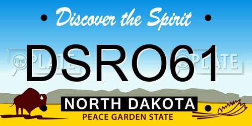 DSRO61 North Dakota License Plate