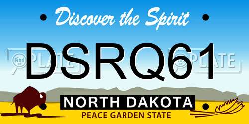DSRQ61 North Dakota License Plate