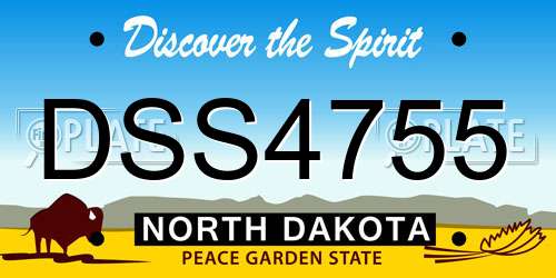 DSS4755 North Dakota License Plate