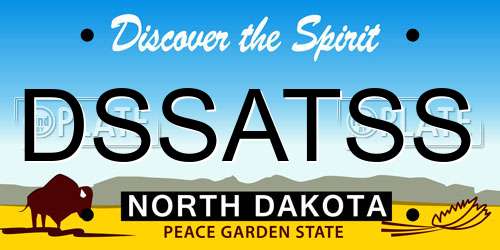 DSSATSS North Dakota License Plate
