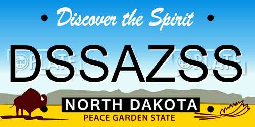 DSSAZSS North Dakota License Plate