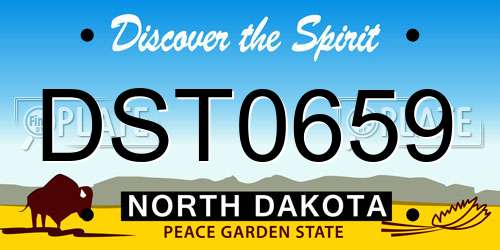DST0659 North Dakota License Plate