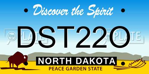 DST22O North Dakota License Plate