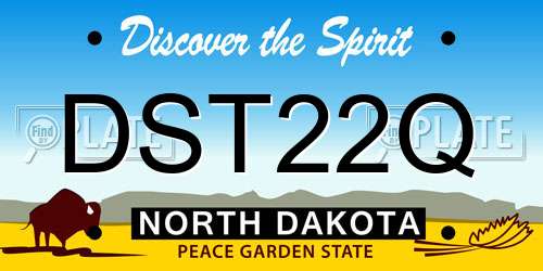 DST22Q North Dakota License Plate