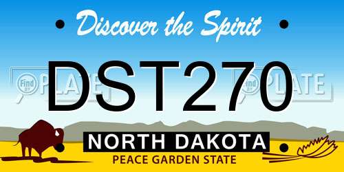 DST270 North Dakota License Plate