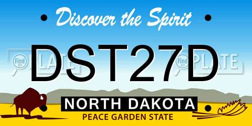 DST27D North Dakota License Plate