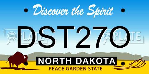 DST27O North Dakota License Plate