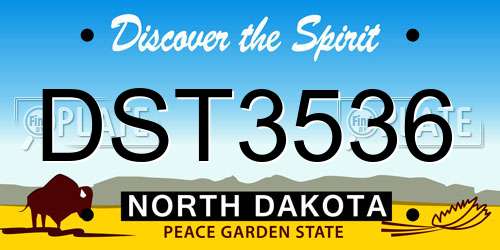 DST3536 North Dakota License Plate